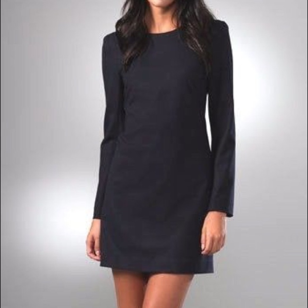 Theory Black Wool Mini Dress